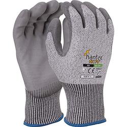 10 Pairs of HantexÂ® HX5PU Cut Resistant Level 5 Work Gloves Grey PU Palm Coated (8 / Medium)