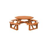 A&L Furniture Octagonal 8 - Person 98" Long Outdoor Picnic Table Wood in Yellow | Wayfair 280C-CEDAR STAIN
