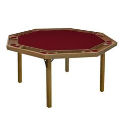 Kestell Furniture 57" Oak Contemporary Poker Table Felt | 29.5 H x 57 W x 52 D in | Wayfair O-83-F-Red Felt/Pecan