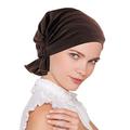 Turban Plus The Abbey Cap in Poly Knit Chemo Caps Cancer Hats for Women - brown - One Size