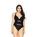 Curvy Kate Women's Sheer Class Plunge Swimsuit, Black (Black), 34F