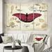 East Urban Home Premium 'Red Farmhouse Butterfly' Graphic Art Multi-Piece Image on Canvas Metal in Black | 40 H x 60 W x 1 D in | Wayfair