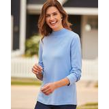 Blair Women's Essential Knit Long Sleeve Mock Top - Blue - XL - Womens