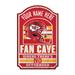 WinCraft Kansas City Chiefs Personalized 11'' x 17'' Fan Cave Wood Sign