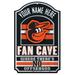 WinCraft Baltimore Orioles Personalized 11'' x 17'' Fan Cave Wood Sign