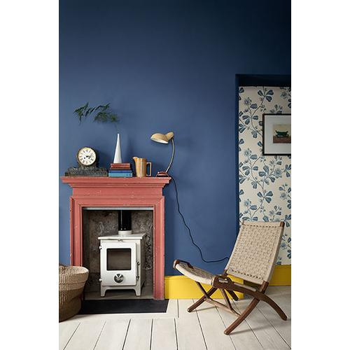 Little Greene 'Broadwick St - Balsam' - Blue Wallpaper