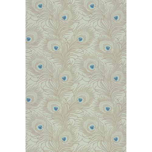 Little Greene 'Carlton House Terrace - Copper' - Blue Wallpaper