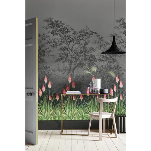 Little Greene 'Upper Brook St - Minuit' - Grey Wallpaper