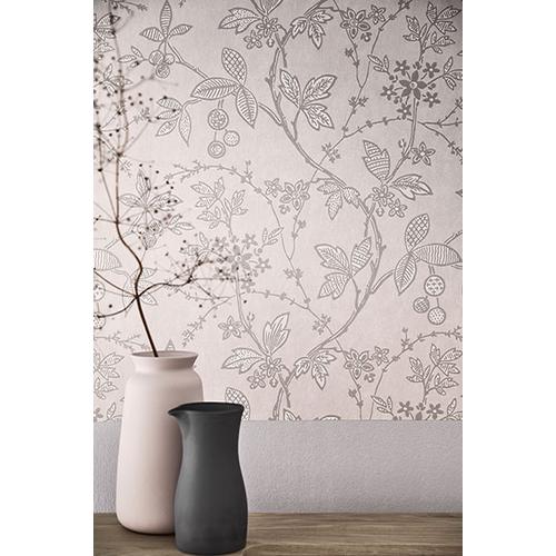 Little Greene 'Wrest Trail - Pink Plaster' - Pink Wallpaper