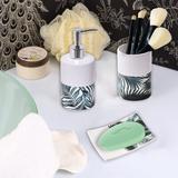 Evideco Tropical Collection Bath Dolomite Soap & Lotion Dispenser Ceramic in Blue/Green/White | 7 H x 3 W x 3 D in | Wayfair 6277635