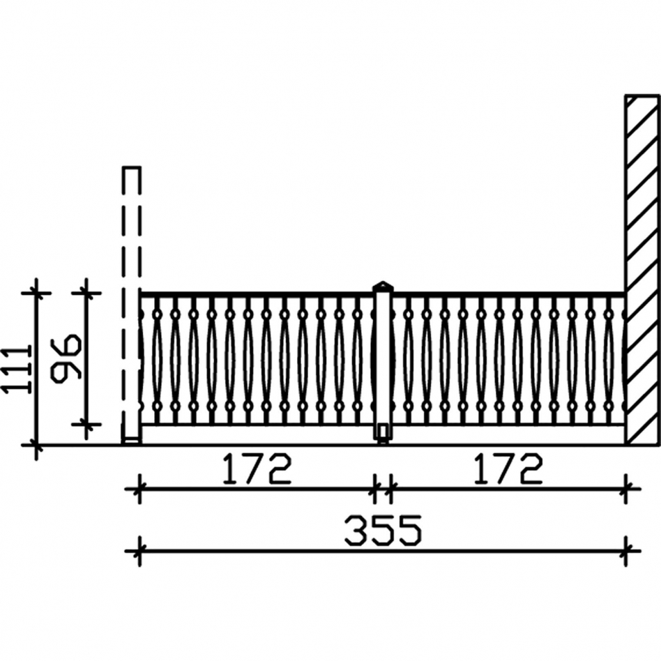 Skan Holz Seitenwand Leimholz Weiß, 355x96 cm Image