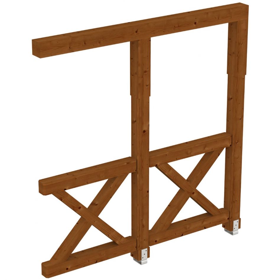 Skan Holz Seitenwand Andreaskreuze Douglasie Nussbaum, 255x210 cm Image