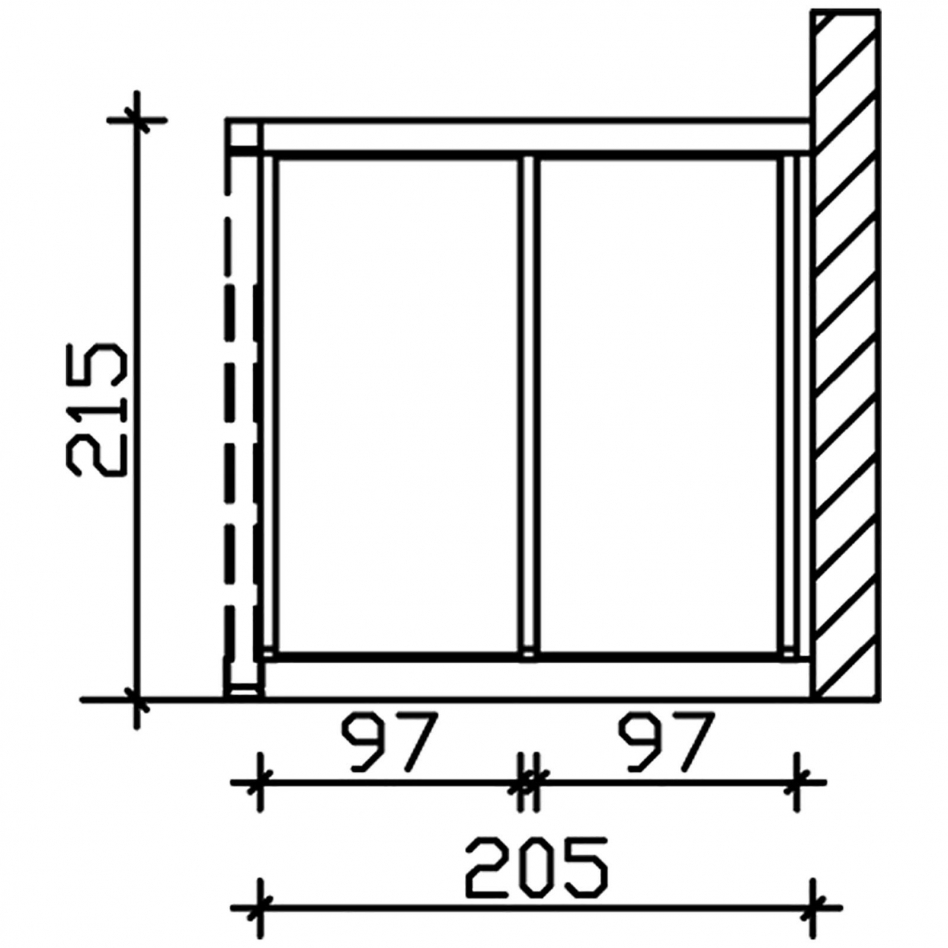 Skan Holz Seitenwand Polycarbonat Nussbaum, 205x200 cm Image
