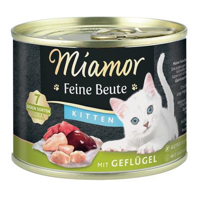 Sparpaket 24x185g Miamor Feine Beute Kitten Geflügel Nassfutter Katze