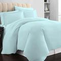 Pizuna 100% Cotton Double Duvet Cover Set Ice Aqua, 400 Thread Count Long Staple Cotton Duvet Cover 200x200cm, Sateen Weave Quilt Cover with Button Closure (Double Duvet Cover Cotton)