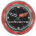 Trademark Global Corvette C6 14" Wall Clock Metal in Black | 14 H x 14 W x 3 D in | Wayfair GM1400-C6-COR