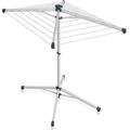 Leifheit Lino Pop-Up 140 Rotary Washing Line, Standing Rotary Clothesline with One-Hand Operation, Outdoor and Indoor Clothesline, 14 m Hanging Space