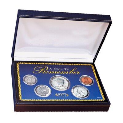 American Coin Treasures Year to Remember Coin Box Set Leather in Blue/Gray/Indigo | 1.5 H x 6.25 W x 4.25 D in | Wayfair 7425