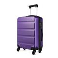 Kono Cabin Luggage Hard Shell ABS Carry-on Suitcase with 4 Spinner Wheels and Dial Combination Lock(Purple)