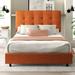 Brayden Studio® Gerdes Low Profile Standard Bed Metal/Polyester in Orange | 51 H x 74 W x 87 D in | Wayfair 871885DFB58F4BF2BE87898318F25B48