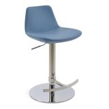 sohoConcept Pera Swivel Adjustable Height Bar Stool Leather in Gray/Blue | 18 W x 20.5 D in | Wayfair DC1042-22