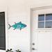 Designocracy Tuna Fish House Door Mailbox 1-Line Wall Address Plaque Wood in Blue/Brown | 6.2 H x 13 W x 0.5 D in | Wayfair MA98548-12
