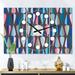 East Urban Home Oversized Retro Abstract Drops V Mid-Century Wall Clock Metal in Pink/Blue | 28 H x 36 W x 1 D in | Wayfair