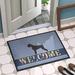 East Urban Home Giant Schnauzer Indoor/Outdoor Non-Slip Outdoor Door Mat Synthetics in White | 36" H x 24" W | Wayfair