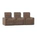 Latitude Run® Blue LED Home Theater Row Seating (Row of 3) Microfiber/Microsuede in Brown | 43.5 H x 108.5 W x 40 D in | Wayfair