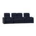 Latitude Run® Home Theater Row Seating (Row of 4) Microfiber/Microsuede in Blue | 44 H x 132.5 W x 44 D in | Wayfair