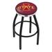 Holland Bar Stool NCAA 36" Swivel Bar Stool Upholstered/Metal in Black/Red/White | 36 H x 19 W x 19 D in | Wayfair L8B2C36IowaSt