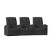 Latitude Run® Home Theater Row Seating (Row of 3) Microfiber/Microsuede in Brown | 44 H x 106 W x 44 D in | Wayfair