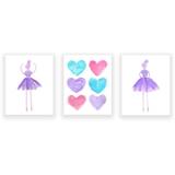 Outside In Art Studio Little Girls Ballet Artwork, Paper Prints Paper in Indigo | 10 H x 8 W x 0.06 D in | Wayfair