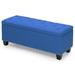 Winston Porter Grimstad Fabric Storage Ottoman, Storage Bench w/ Button-Tufted Linen/Upholstered in Blue | 16 H x 42 W x 16 D in | Wayfair