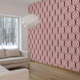 Mercer41 Wight Diamond Removable Peel & Stick Wallpaper Panel Fabric in Red/White/Brown | 24 W in | Wayfair 7973FABD49714374854CC868E5950449
