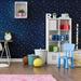 Isabelle & Max™ Warfield Star Children Removable Peel & Stick Wallpaper Panel Non-Woven in Blue/Black | 24 W in | Wayfair