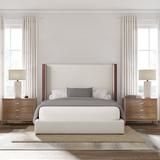 Wade Logan® Grasser Low Profile Standard Bed Wood & /Upholstered/Revolution Performance Fabrics® in White | 67 H in | Wayfair