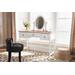 Baxton Studio Sylvie Classic and Traditional White 3-Drawer Wood Vanity Table with Mirror - SR1703010-White/Natural