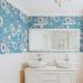 Red Barrel Studio® Keels Watercolor Removable Peel & Stick Wallpaper Panel Fabric in Blue/White | 24 W in | Wayfair