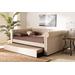 Baxton Studio Mabelle Modern & Contemporary Beige Fabric Upholstered Full Size Daybed w/ Trundle - Ashley-Beige-Daybed-F/T