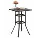 Fleur De Lis Living Caruthers Patio Outdoor Frosted Surface Square Cast Aluminum Bistro Table Metal in Brown | 42 H x 27.5 W x 27.5 D in | Wayfair