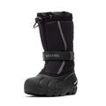 Sorel KIDS FLURRY Waterproof Unisex Kids Snow Boots, Black (Black x City Grey) - Youth, 1 UK