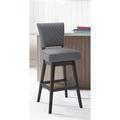 Red Barrel Studio® Hednesford Modern Swivel Counter or Bar Height Armless Bar Stool in Gray Fabric & Espresso Wood Wood/Upholstered | Wayfair