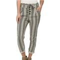 Free People Pants & Jumpsuits | Free People Striped Pleated Belt Trousers - Size 6 | Color: Black/Cream | Size: 6