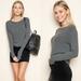 Brandy Melville Tops | Brandy Melville Breanne Gray Knit Crop Top | Color: Gray | Size: S