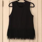 J. Crew Tops | J Crew Black Fringe Top | Color: Black | Size: M