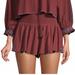 Free People Shorts | Free People Smocked High-Rise Shorts | Color: Brown/Red | Size: Various