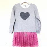Jessica Simpson Dresses | Jessica Simpson Scout Heart Dress Girls M, L, Xl | Color: Gray/Pink | Size: Various