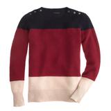 J. Crew Sweaters | J.Crew Women Collection Cashmere Button Sweater | Color: Cream/Red | Size: M