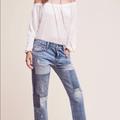 Anthropologie Jeans | Anthropologie Levi’s 501 Patched Jeans | Color: Blue | Size: 27
